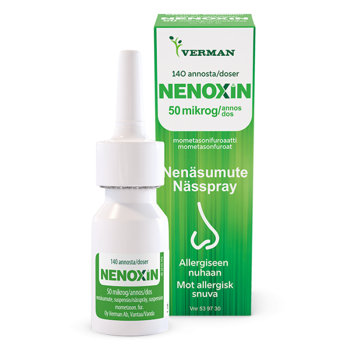 NENOXIN nenäsumute, suspensio 50 mikrog/annos 140 annosta kuva 1