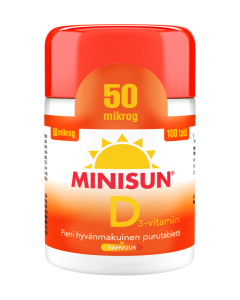 Minisun D-vitamiini 50 mikrog 100 purutabl