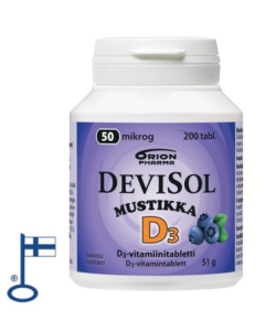 Devisol Mustikka 50 mikrog imeskelytabletti 200 kpl