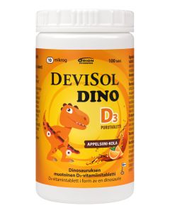 Devisol Dino appelsiini-kola 10 mikrog purutabl 100 kpl