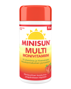 Minisun Monivitamiini Multi Mansikka 90 tabl
