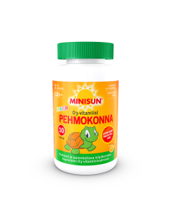 Minisun D-vitamiini Pehmokonna Appelsiini jr.10 mikrog 120 kpl