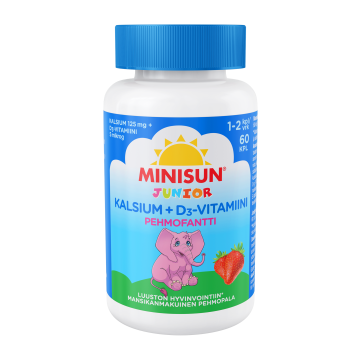 Minisun Kalsium+D-vitamiini Pehmofantti jr. 60 kpl