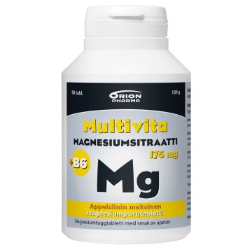Multivita Magnesiumsitraatti +B6 appelsiini 80 purutabl