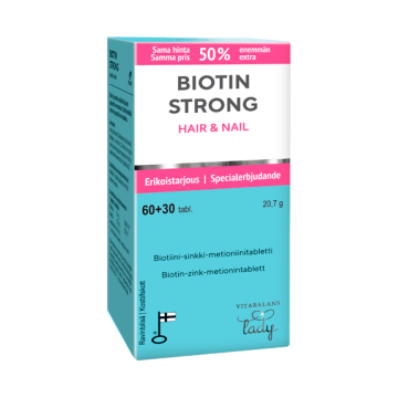 Biotin Strong kampanjapakkaus 60 + 30 90 tabl