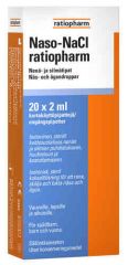 NASO NACL RATIOPHARM NENÄ-/SILMÄTIPAT 20X2 ML