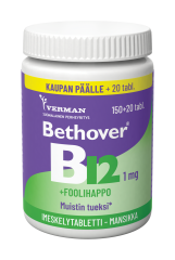 Bethover B12 + Foolihappo Mansikka 150+20 tabl