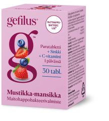 Gefilus C+Sinkki mustikka-mansikka 30 kpl