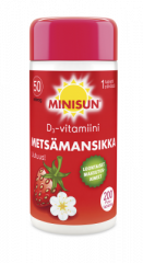 Minisun D-vitamiini Metsämansikka 50 mikrog 200 purutabl