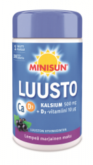 Minisun Luusto Kalsium 500 mg + D-vit. 10 mikrog 100 purutabl