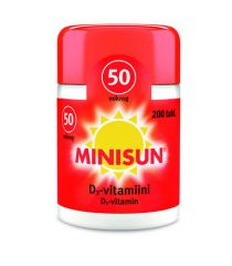 MINISUN D-VITAMIINI 50 MIKROG 200 TABL